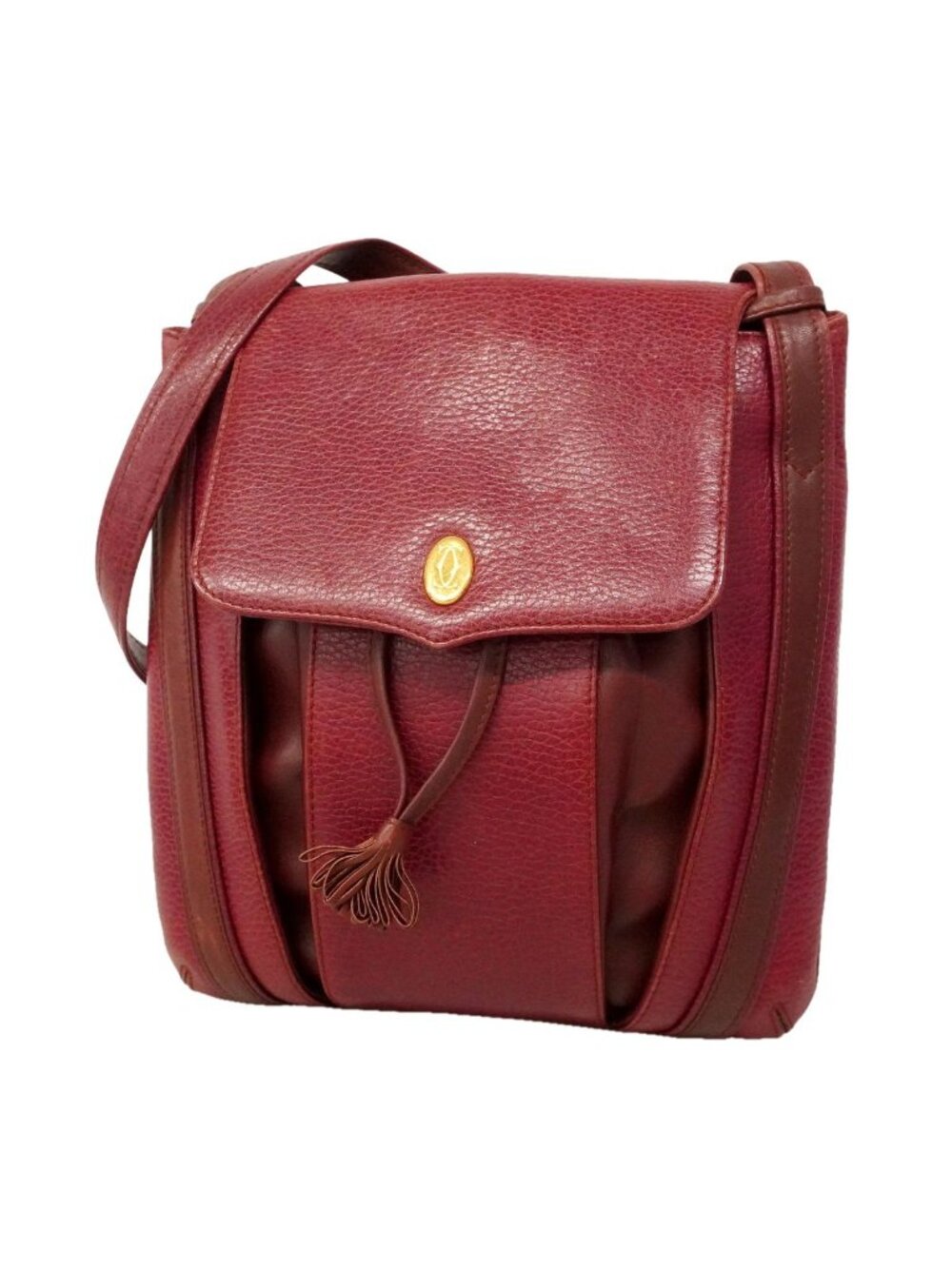 Cartier Shoulder Bag Must Leather Bordeaux Gold